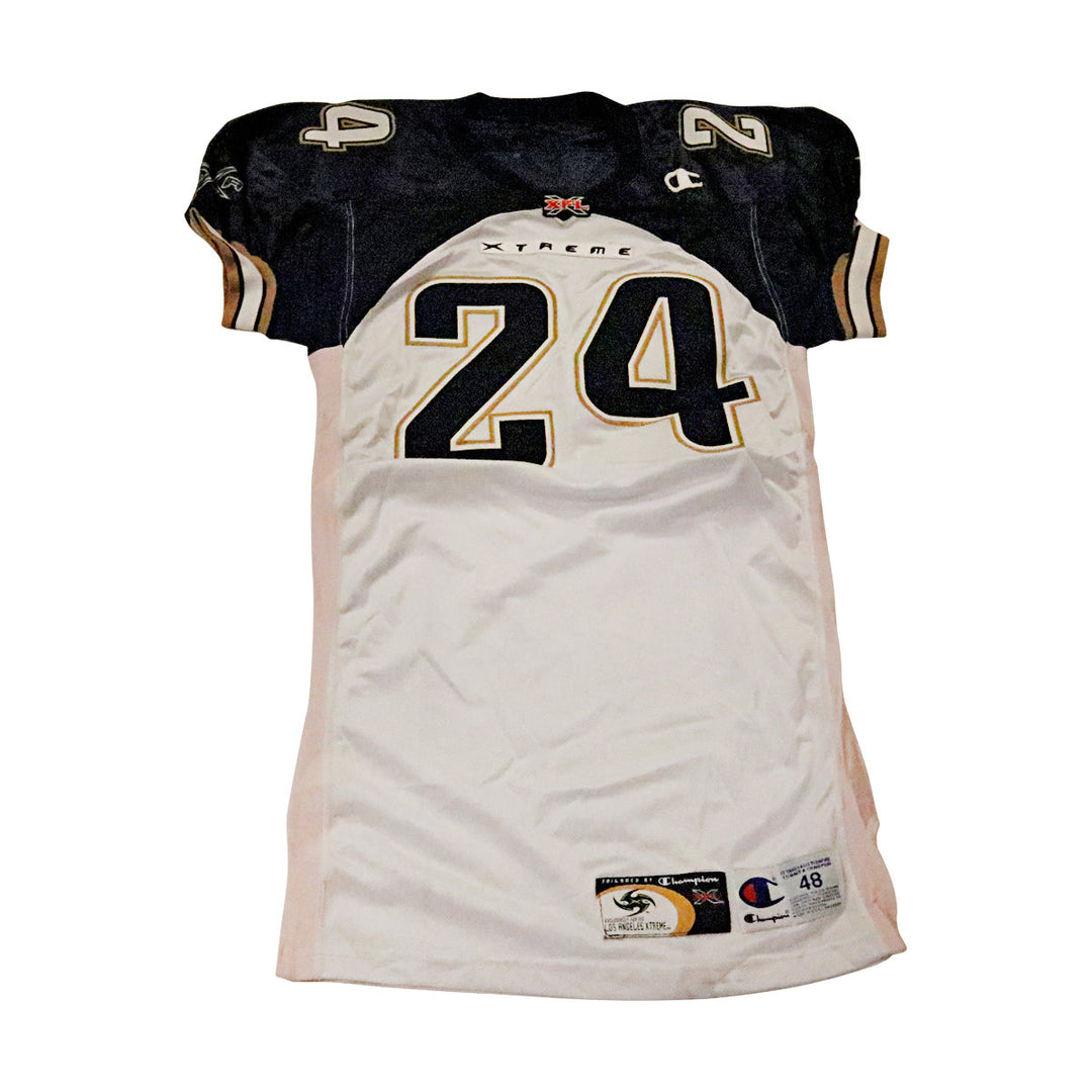 Saladin McCullough LA Xtreme 2001 Game Used Away Jersey Size 48 +2