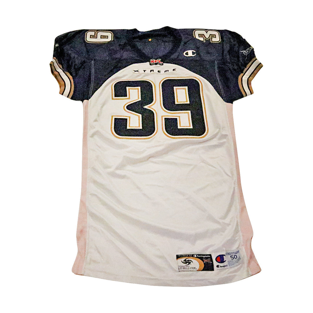 Frank Leatherwood LA Xtreme 2001 Game Used Away Jersey Size 48 +2