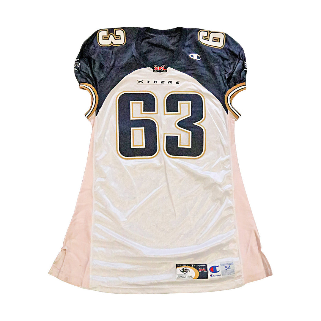 LA Xtreme 2001 #63 Team Issued Away Jersey Size 54 +2 Linemen Cut