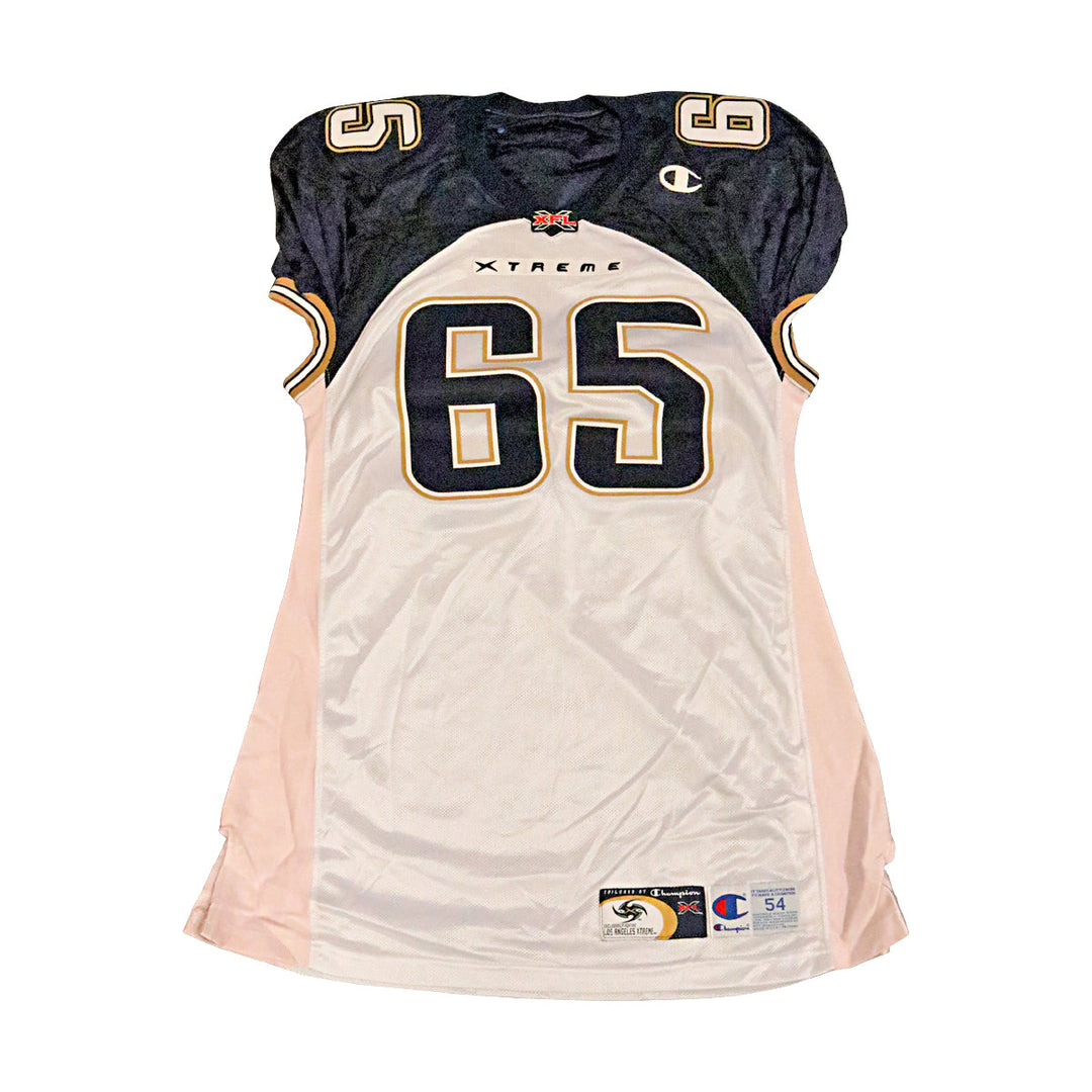 LA Xtreme 2001 #65 Team Issued Away Jersey Size 54 +2 Linemen Cut