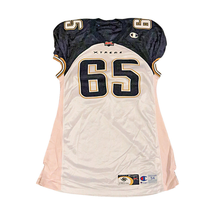LA Xtreme 2001 #65 Team Issued Away Jersey Size 54 +2 Linemen Cut