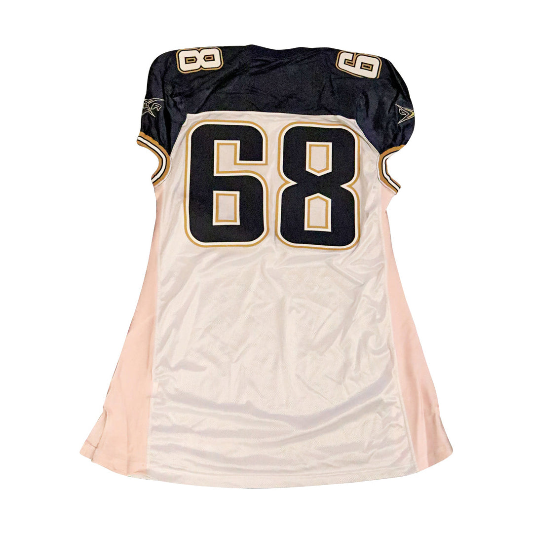 LA Xtreme 2001 #68 Team Issued Away Jersey Size 56 +2 Linemen Cut