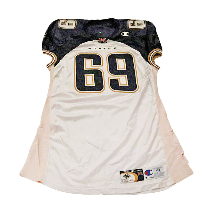 Jerry Crafts LA Xtreme 2001 Game Used Away Jersey Jerry Crafts Size 58 +2 Linemen Cut