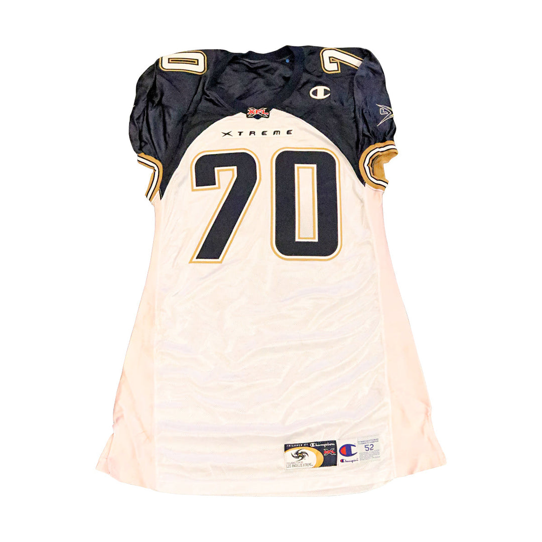 LA Xtreme 2001 #70 Team Issued Away Jersey Size 52 +2 Linemen Cut