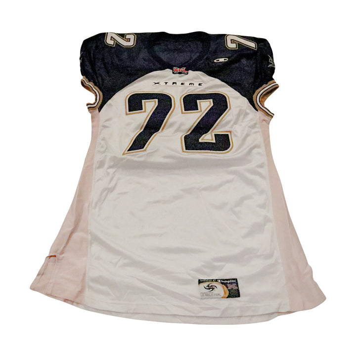 Whitaker LA Xtreme 2001 Game Used Away Jersey Size 58 +2 Linemen Cut