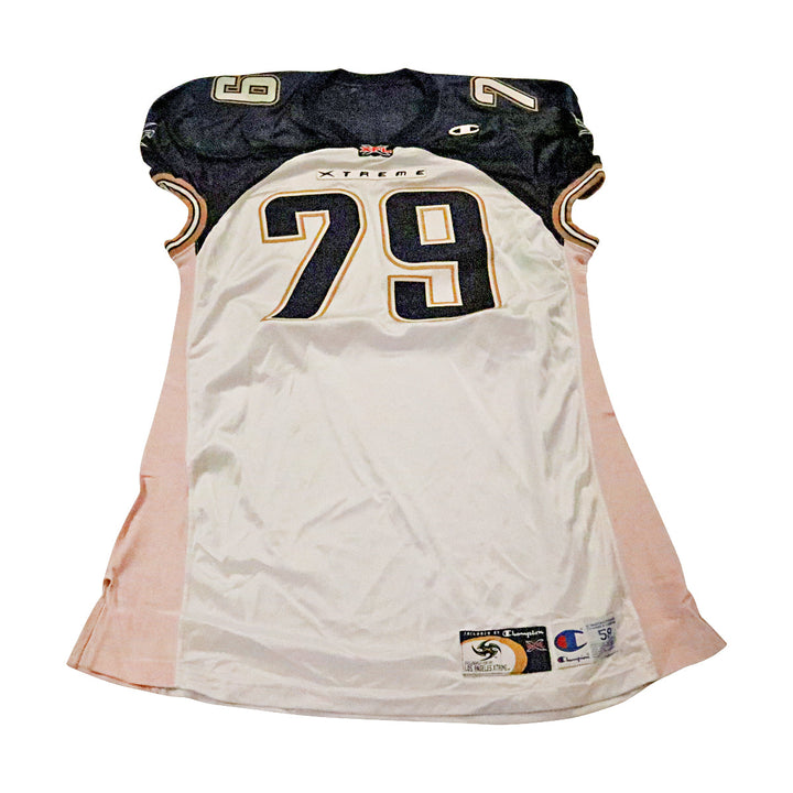 E. Jilla LA Xtreme 2001 Game Used Away Jersey Size 58 +2 Linemen Cut