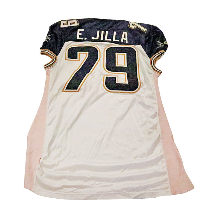 E. Jilla LA Xtreme 2001 Game Used Away Jersey Size 58 +2 Linemen Cut