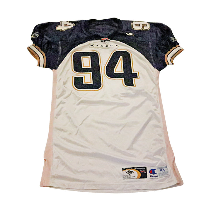 Chad Pegues LA Xtreme 2001 Game Used Away Jersey Size 54 +2