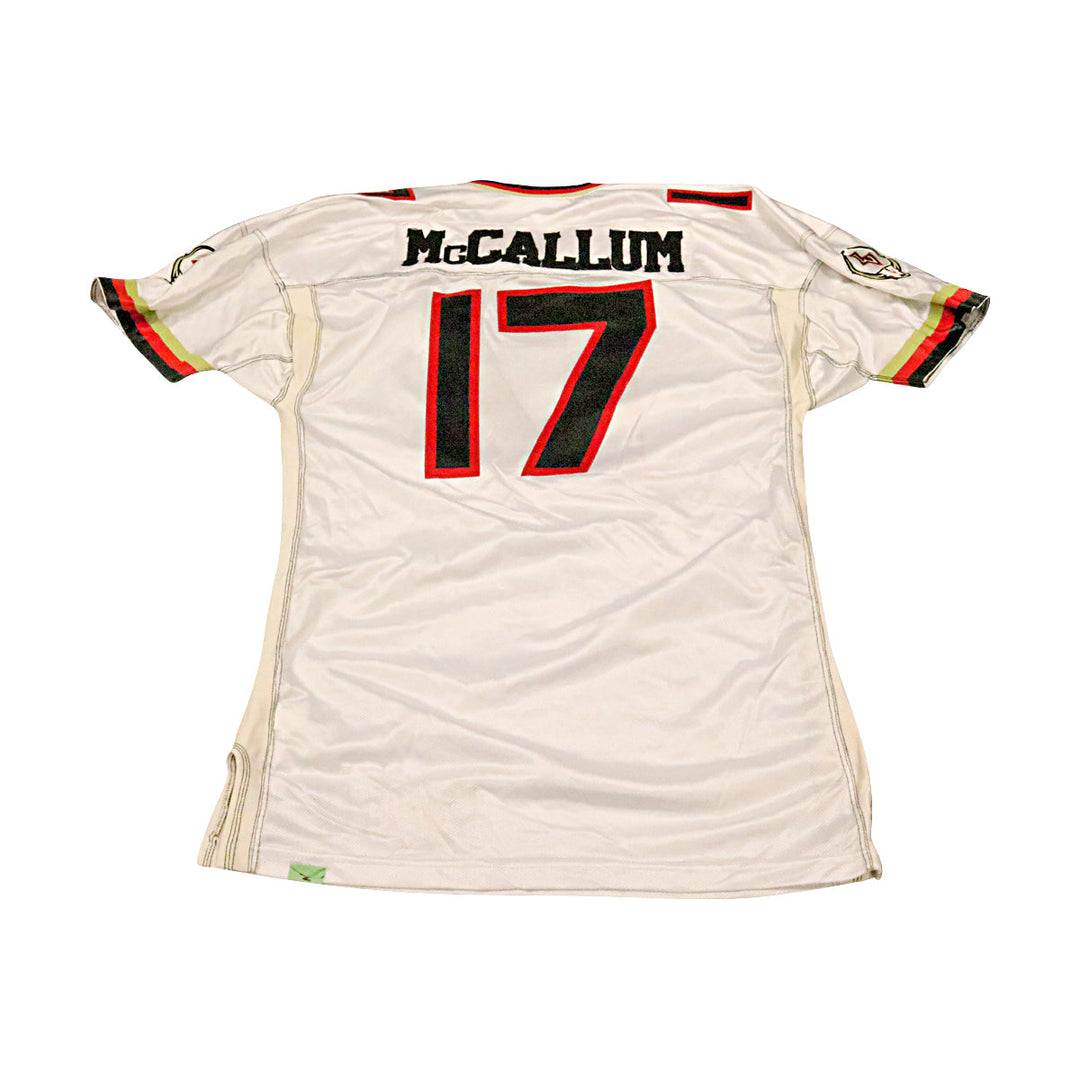 Paul McCallum Las Vegas Outlaws 2001 Game Used Away Jersey Size 52 +2