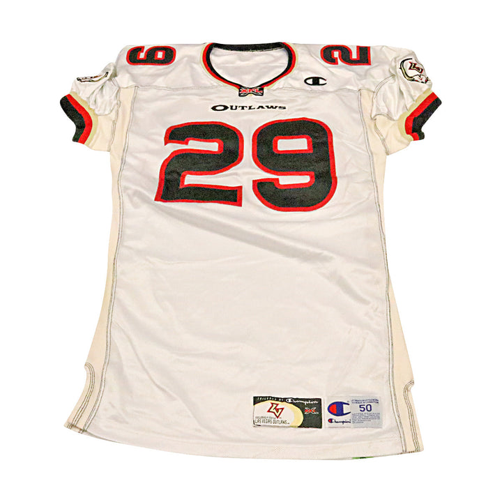 Hurley Tarver Las Vegas Outlaws 2001 Game Used Away Jersey Size 50 +2