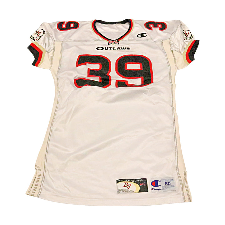 Jonathan Jackson Las Vegas Outlaws 2001 Game Used Away Jersey Size 50 +2