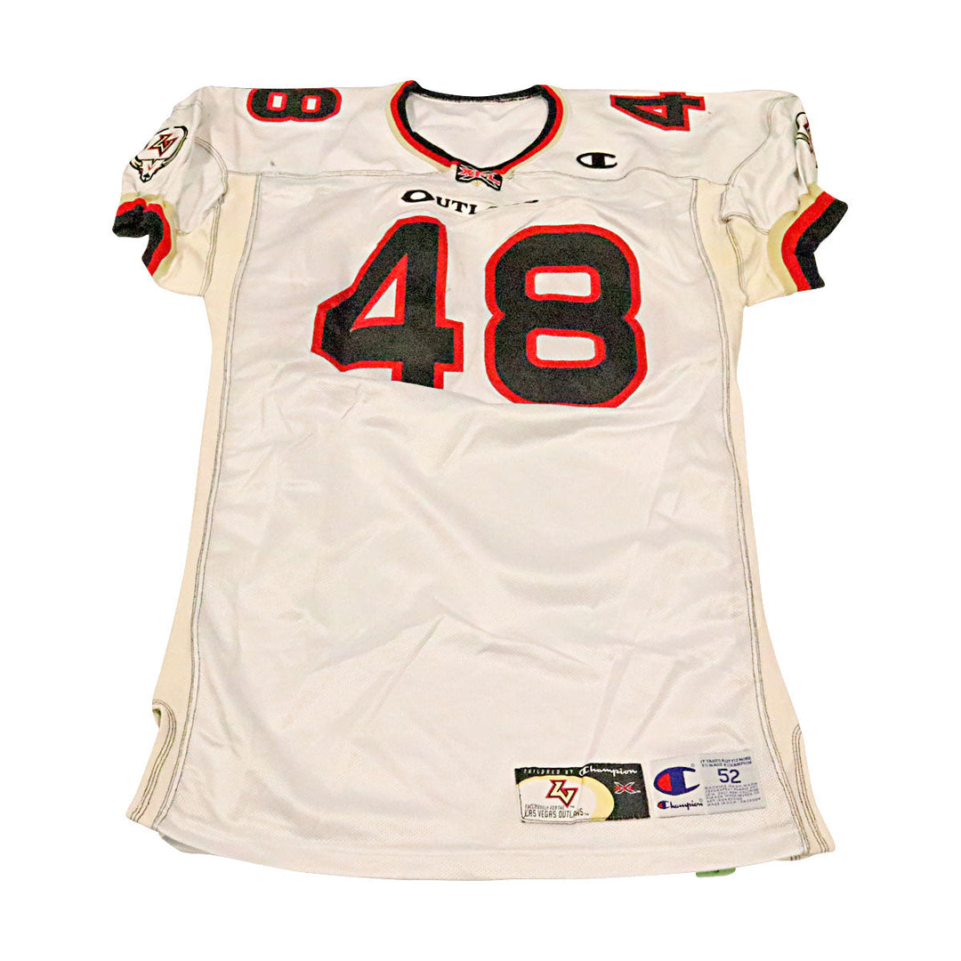 Joe Tuipala Las Vegas Outlaws 2001 Game Used Away Jersey Size 52 +2