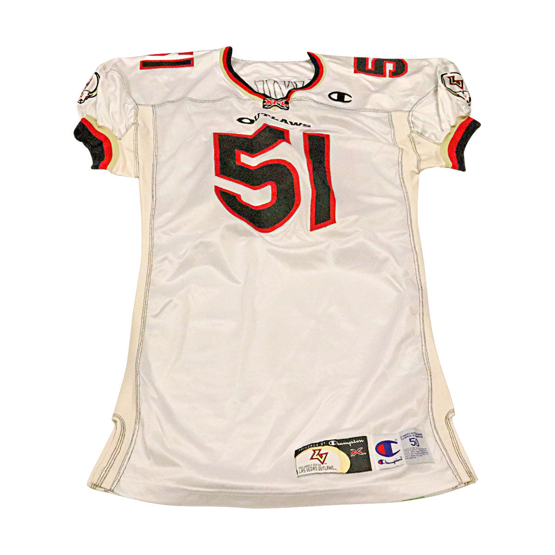 Marcel Willis Las Vegas Outlaws 2001 Game Used Away Jersey Size 50 +2