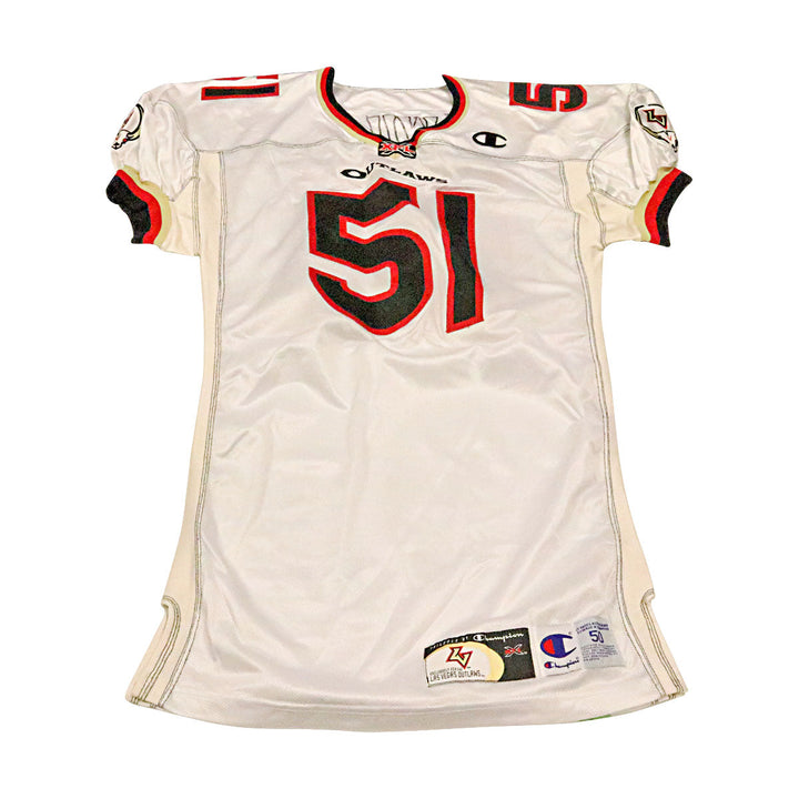 Marcel Willis Las Vegas Outlaws 2001 Game Used Away Jersey Size 50 +2