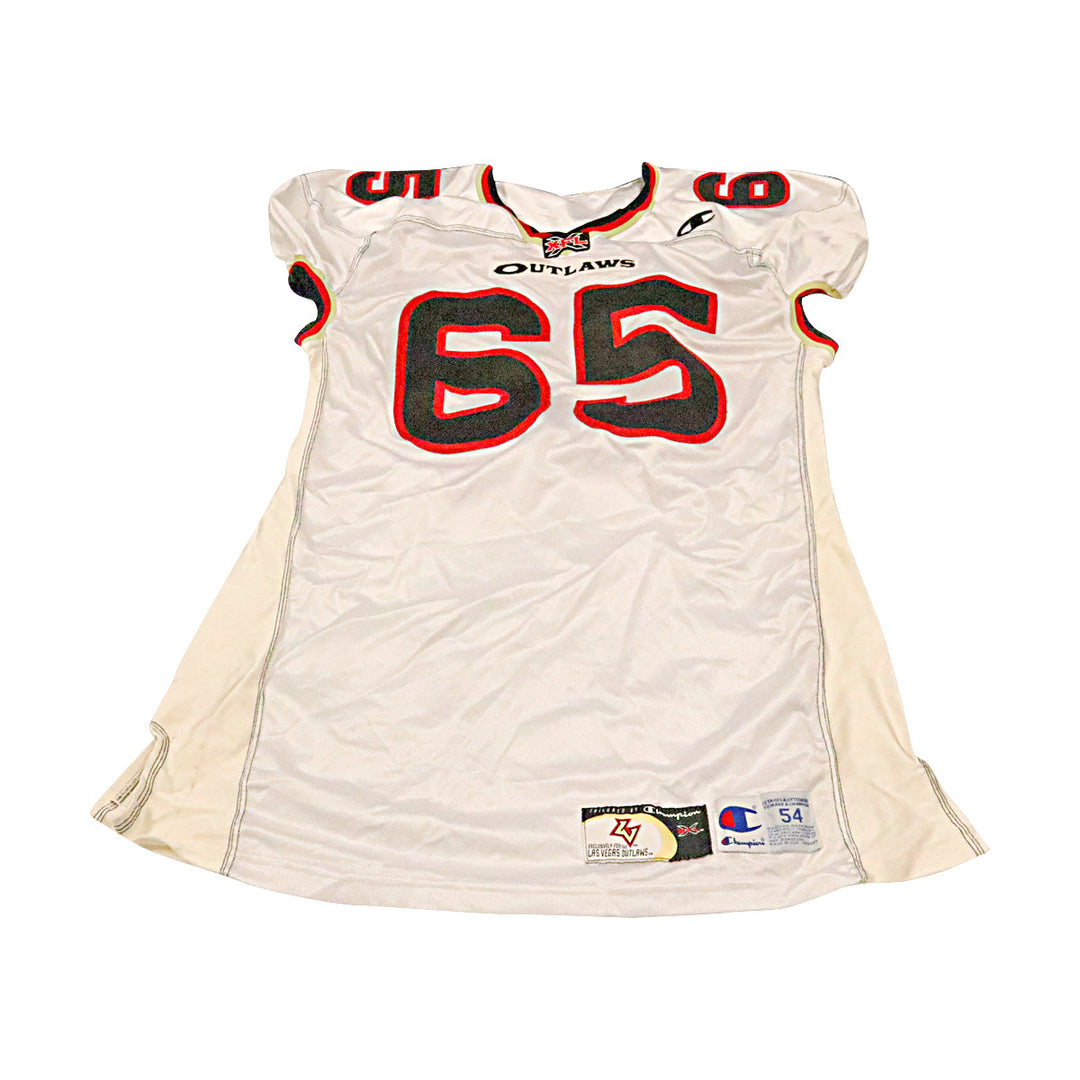 Las Vegas Outlaws 2001 #65 Team Issued Away Jersey Size 54 +2 Linemen Cut