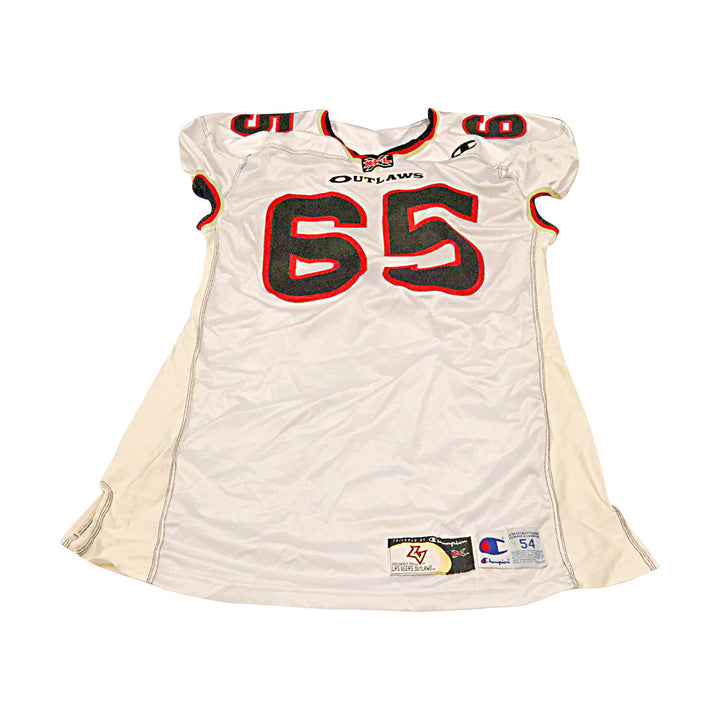 Las Vegas Outlaws 2001 #65 Team Issued Away Jersey Size 54 +2 Linemen Cut