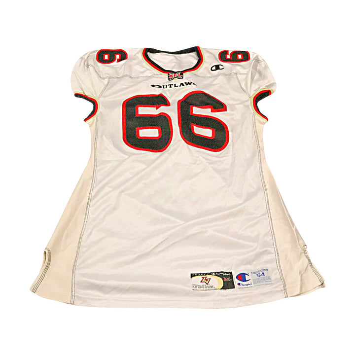 Lonnie Palelei Las Vegas Outlaws 2001 Game Used Away Jersey Size 54 +2 Linemen Cut
