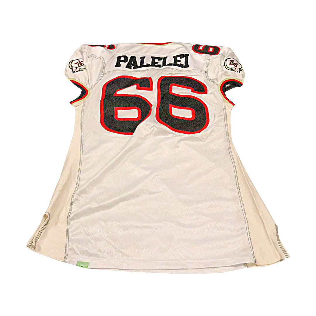 Lonnie Palelei Las Vegas Outlaws 2001 Game Used Away Jersey Size 54 +2 Linemen Cut