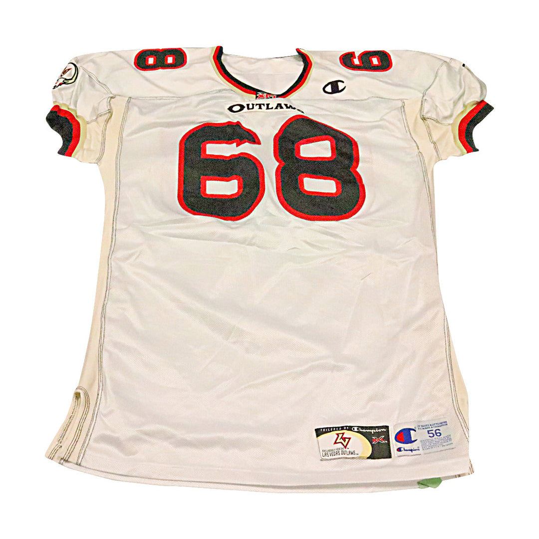 Angel Rubio Las Vegas Outlaws 2001 Game Used Away Jersey Size 58 +2 Linemen Cut