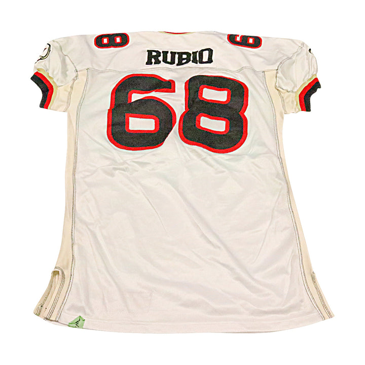 Angel Rubio Las Vegas Outlaws 2001 Game Used Away Jersey Size 58 +2 Linemen Cut