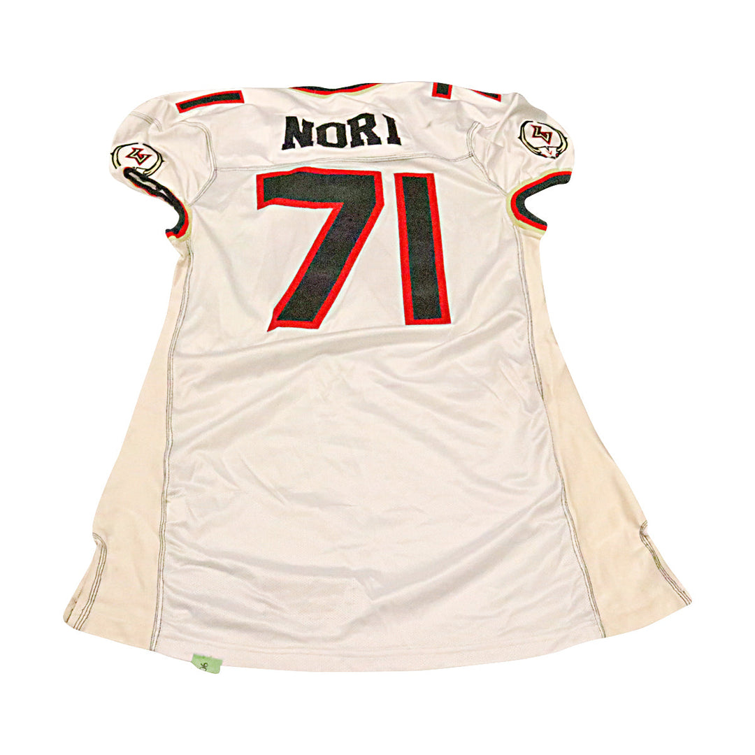 Mark Nori Las Vegas Outlaws 2001 Game Used Away Jersey Size 52 +2 Linemen Cut