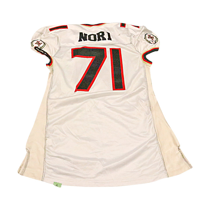 Mark Nori Las Vegas Outlaws 2001 Game Used Away Jersey Size 52 +2 Linemen Cut