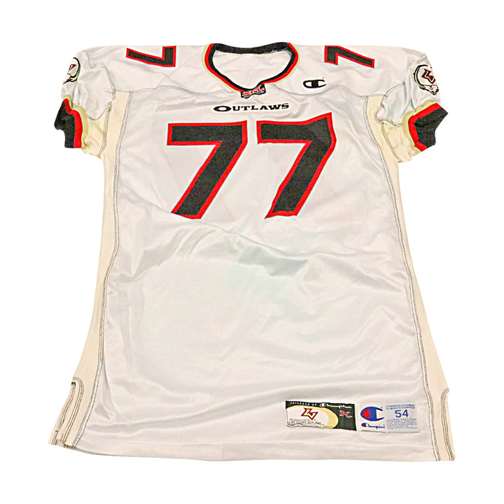 Isaac Davis Las Vegas Outlaws 2001 Game Used Away Jersey Size 54 +2