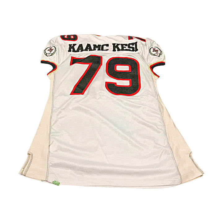 Pat Kesi Las Vegas Outlaws 2001 Game Used Away Jersey Size 58 +2 Linemen Cut