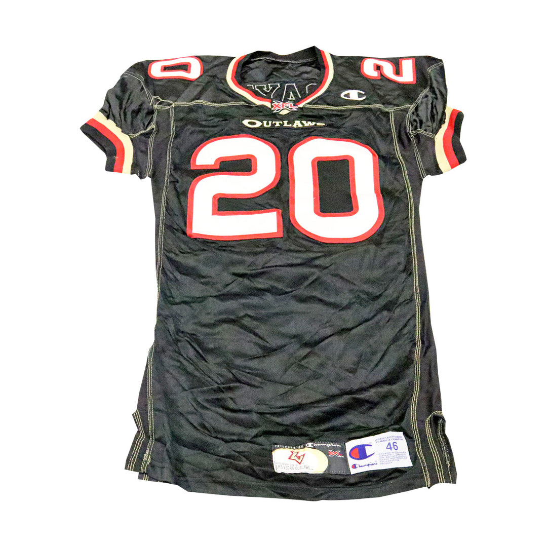 Chris Bayne Las Vegas Outlaws 2001 Game Used Home Jersey Size 46 +2