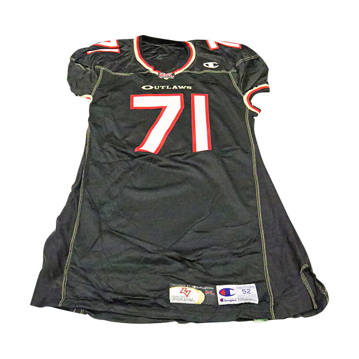 Mark Nori Las Vegas Outlaws 2001 Game Used Home Jersey Size 52 +2 Linemen Cut