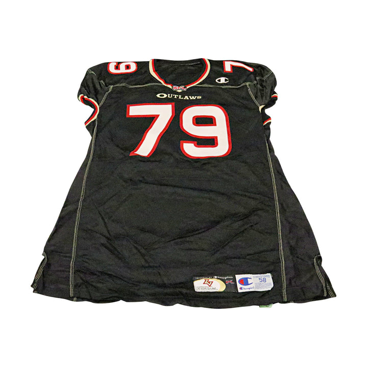 Pat Kesi Las Vegas Outlaws 2001 Game Used Home Jersey Size 58 +2 Linemen Cut