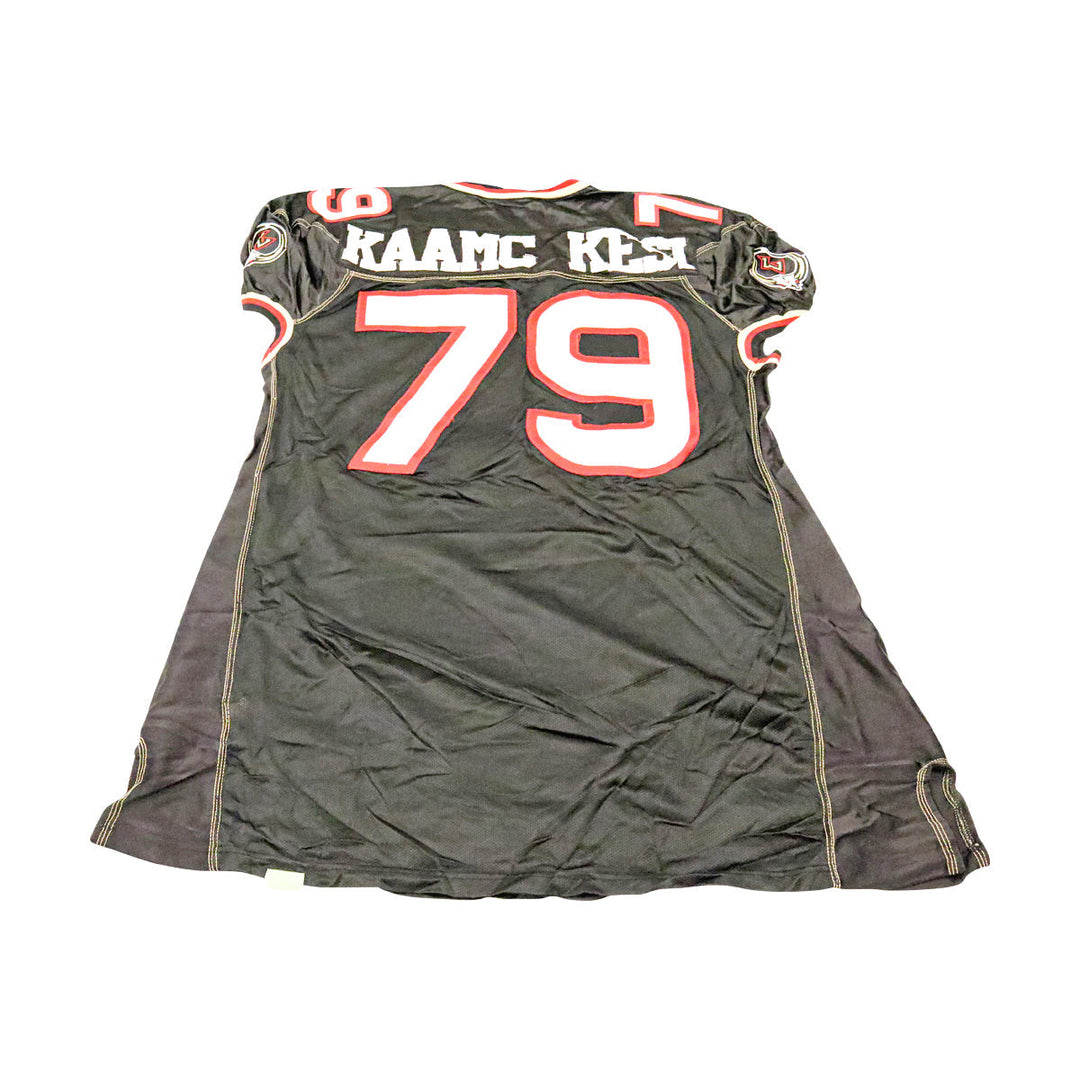 Pat Kesi Las Vegas Outlaws 2001 Game Used Home Jersey Size 58 +2 Linemen Cut