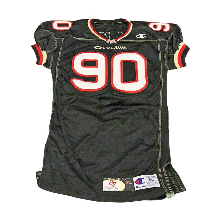 Michael Mason Las Vegas Outlaws 2001 Game Used Home Jersey Size 50 +2