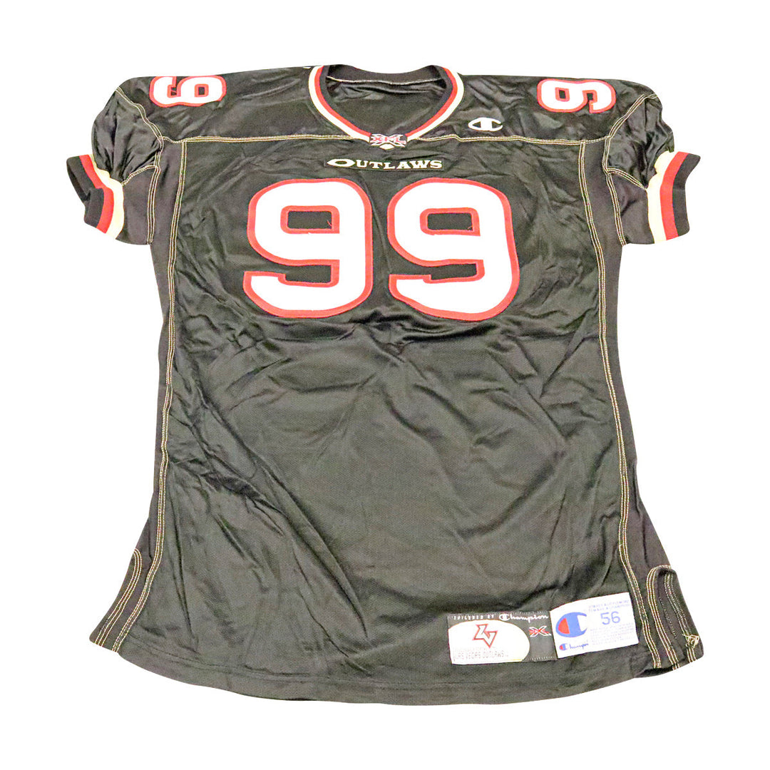 Jermaine Smith Las Vegas Outlaws 2001 Game Used Home Jersey Size 56 +2