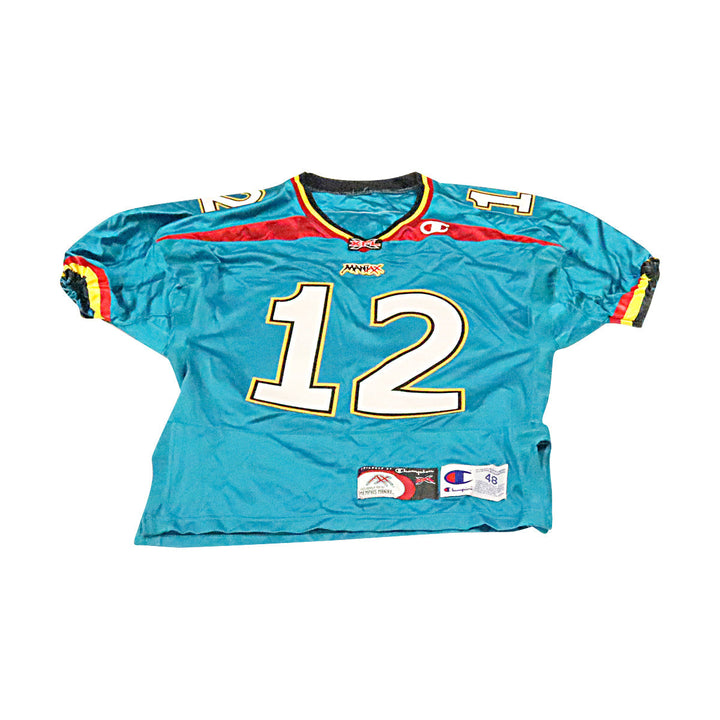 Kevin Prentiss Memphis Maniax 2001 Game Used Home Jersey Size 48 Hemmed
