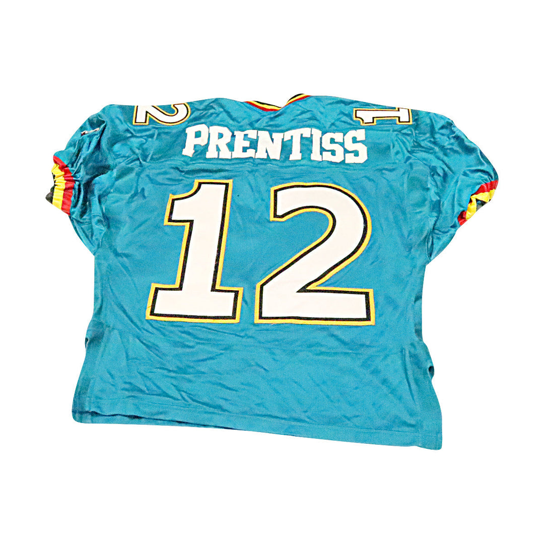 Kevin Prentiss Memphis Maniax 2001 Game Used Home Jersey Size 48 Hemmed