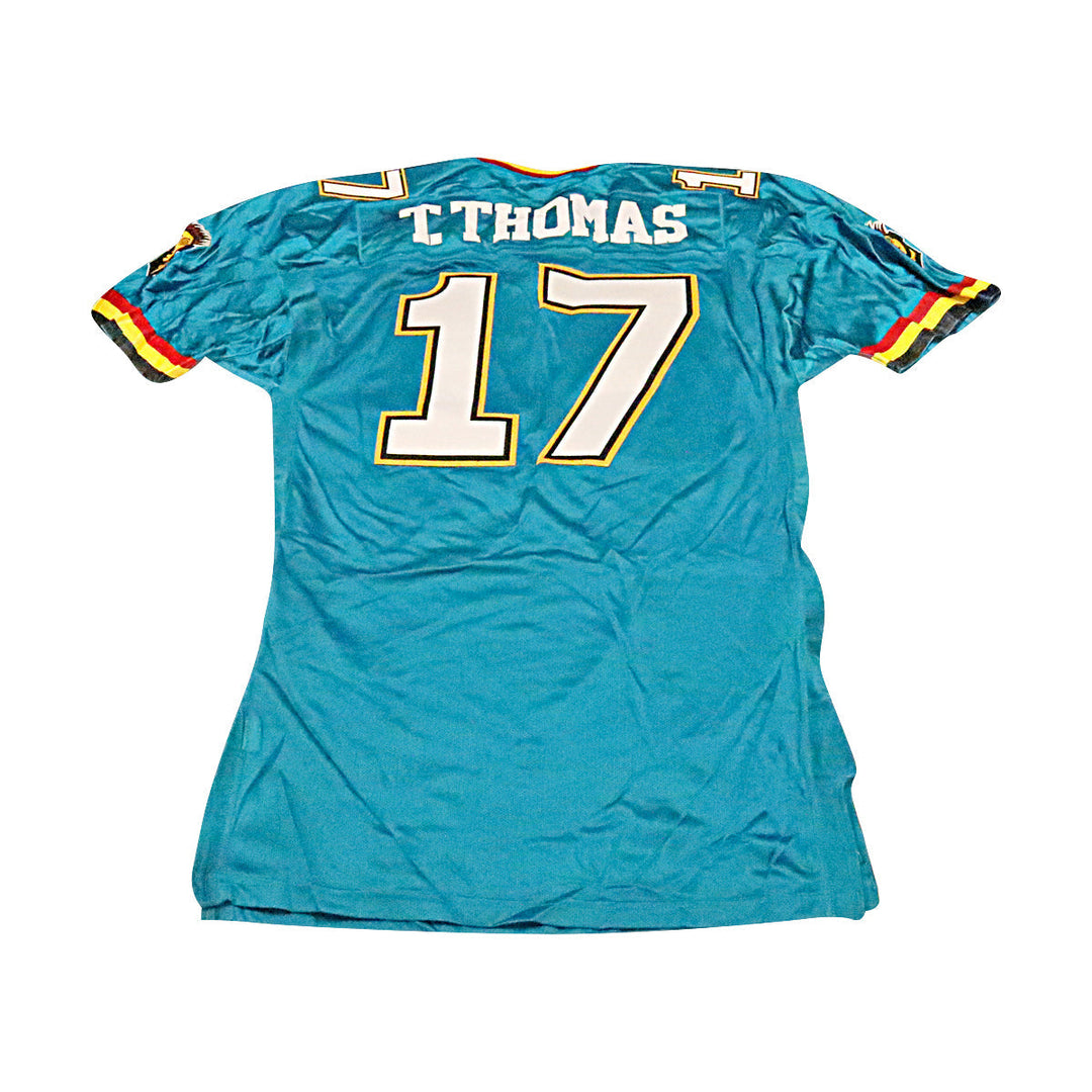Tre Thomas Memphis Maniax 2001 Game Used Home Jersey Size 52 +2