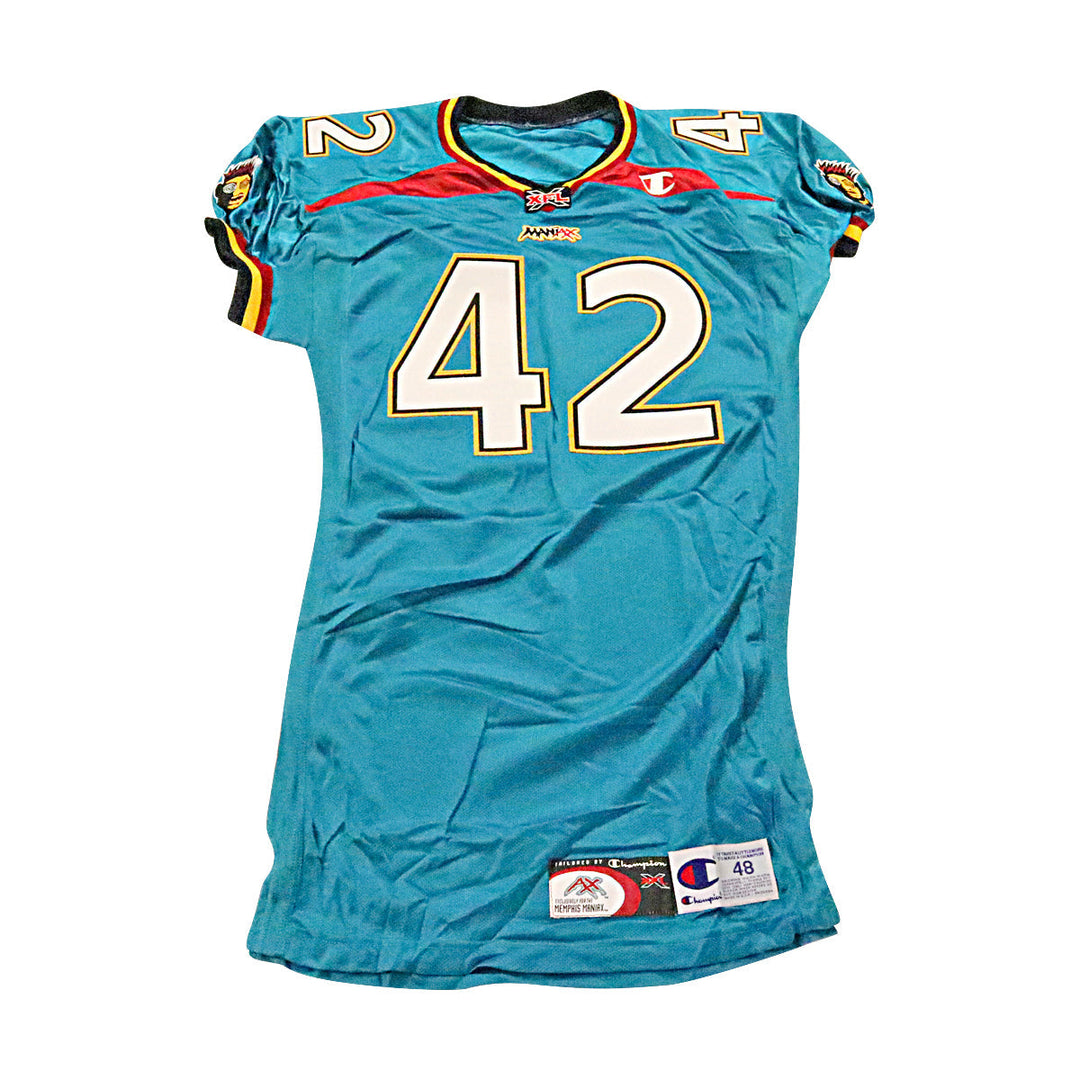 Memphis Maniax 2001 #42 Team Issued Home Jersey Size 48 +2