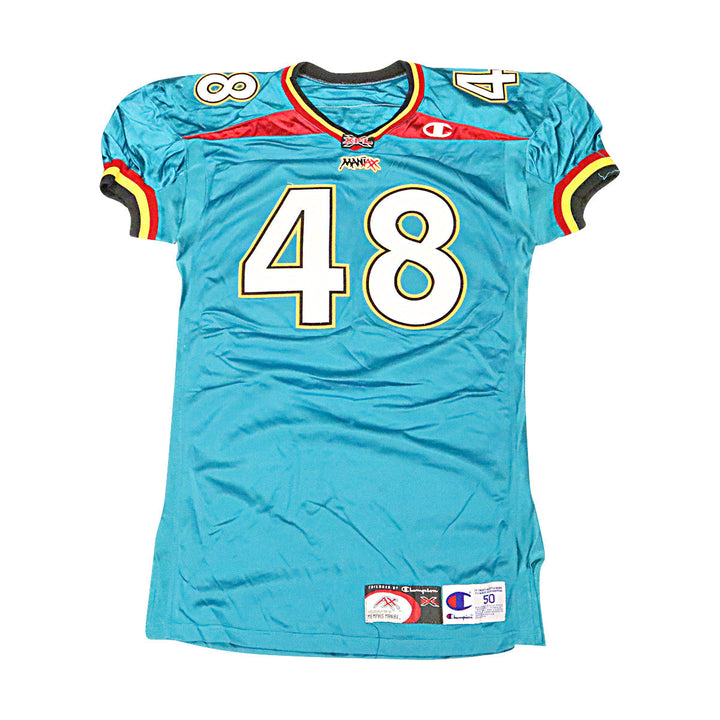 Jim Kitts Memphis Maniax 2001 Game Used Home Jersey Size 50 +2