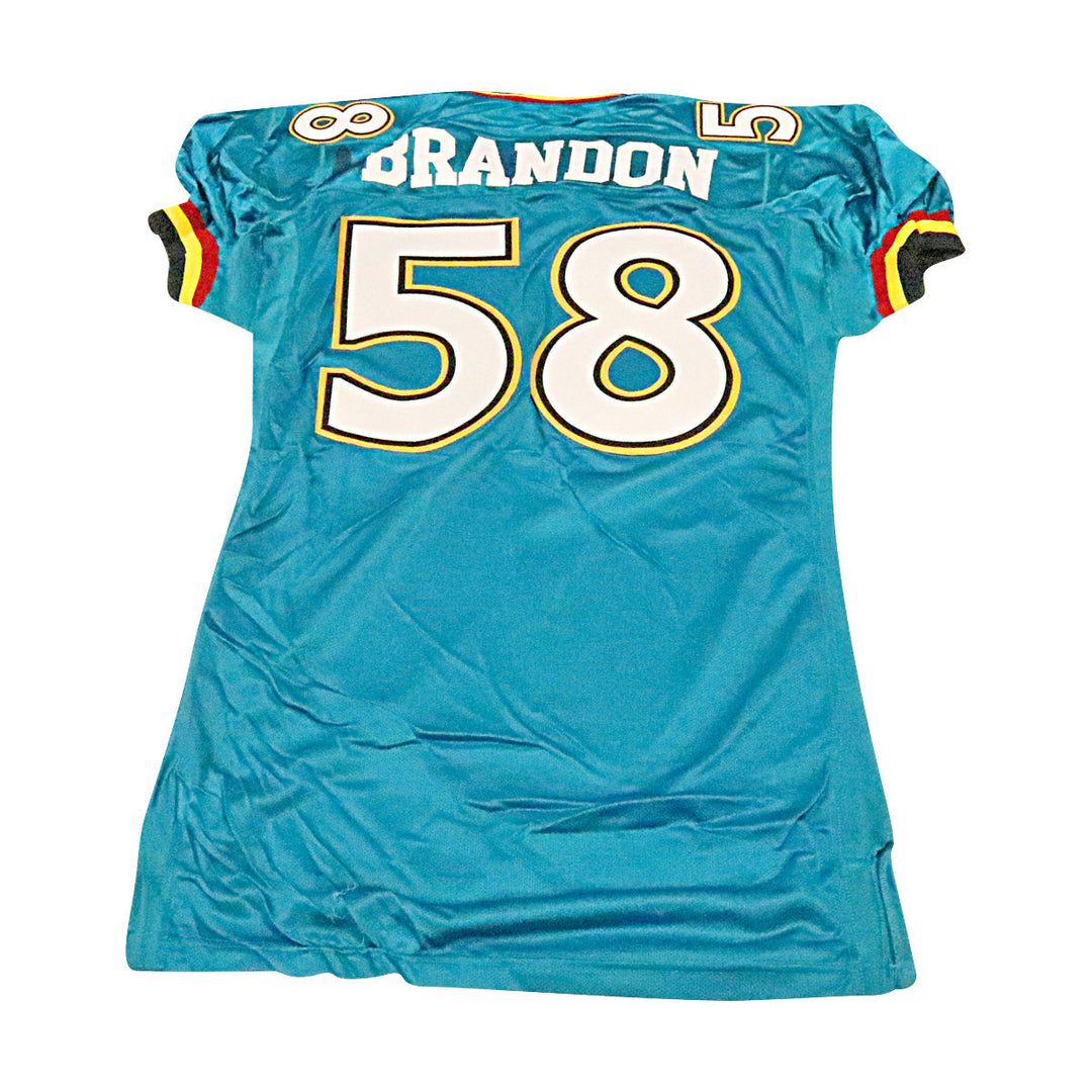 David Brandon Memphis Maniax 2001 Game Used Home Jersey Size 52 +2