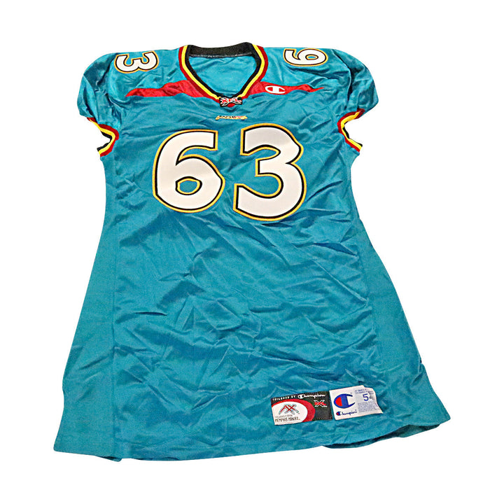 Memphis Maniax 2001 #63 Team Issued Home Jersey Size 54 + Linemen Cut