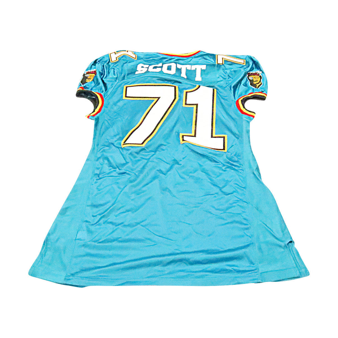 Earl Scott Memphis Maniax 2001 Game Used Home Jersey Size 52 +2 Linemen Cut