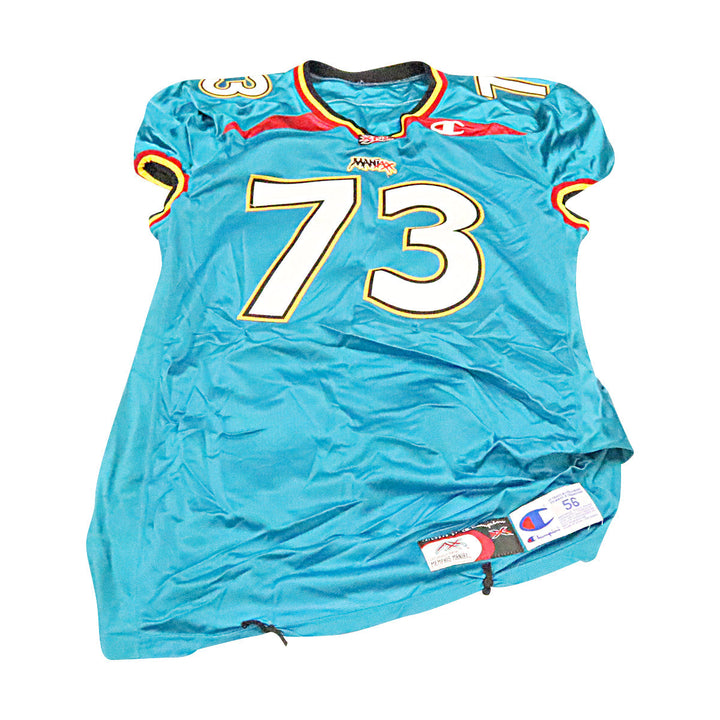 D.J. Cooper Memphis Maniax 2001 Game Used Home Jersey Size 56 Hemmed Linemen Cut