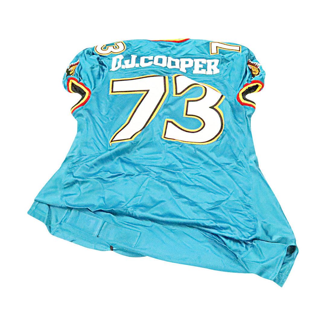 D.J. Cooper Memphis Maniax 2001 Game Used Home Jersey Size 56 Hemmed Linemen Cut
