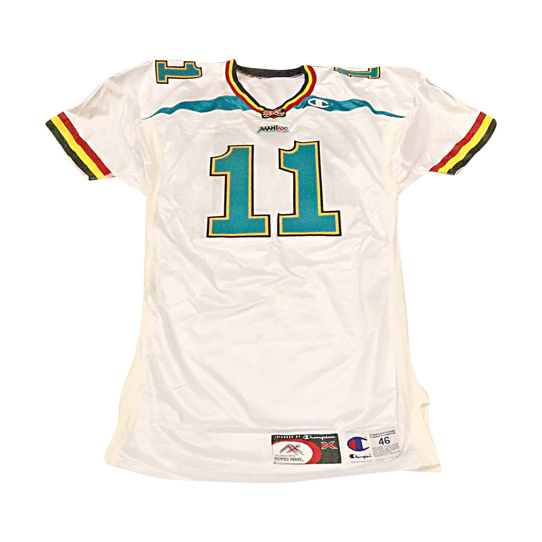 Memphis Maniax 2001 #11 Game Used Away Jersey Size 46 +2