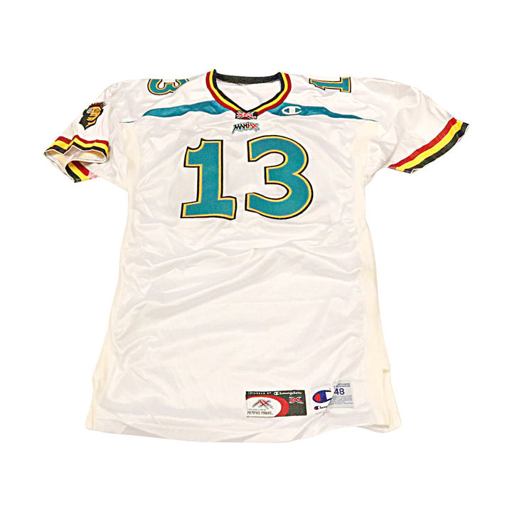 Memphis Maniax 2001 #13 Game Used Away Jersey Size 48 +2