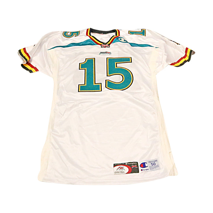 Memphis Maniax 2001 #15 Game Used Away Jersey Size 50 +2