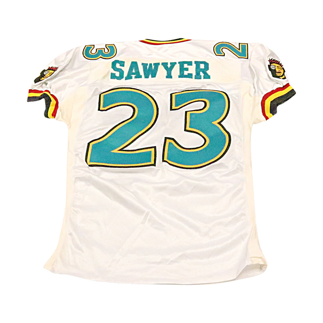 Corey Sawyer Memphis Maniax 2001 Game Used Away Jersey Size 48 Shortened