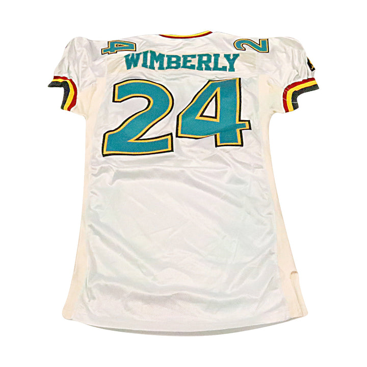 Marcus Wimberly Memphis Maniax 2001 Game Used Away Jersey Size 48 +2