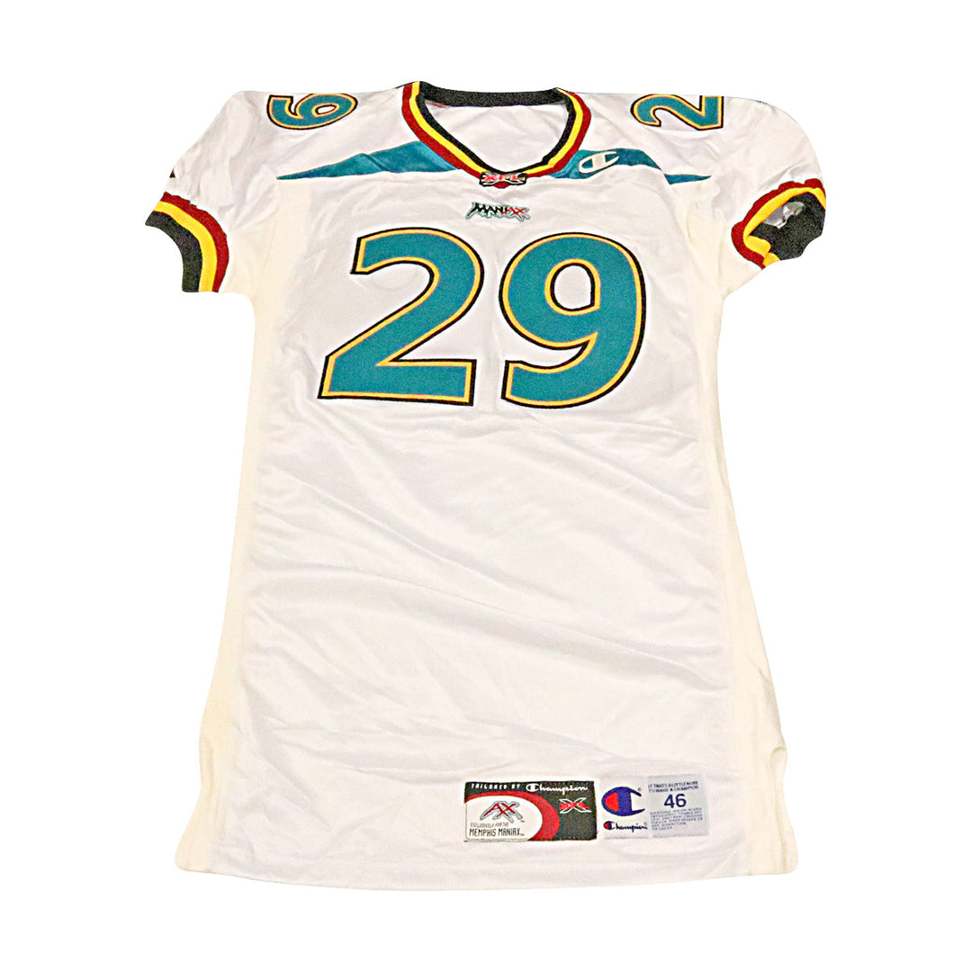 Memphis Maniax 2001 #29 Game Used Away Jersey Size 46 +2